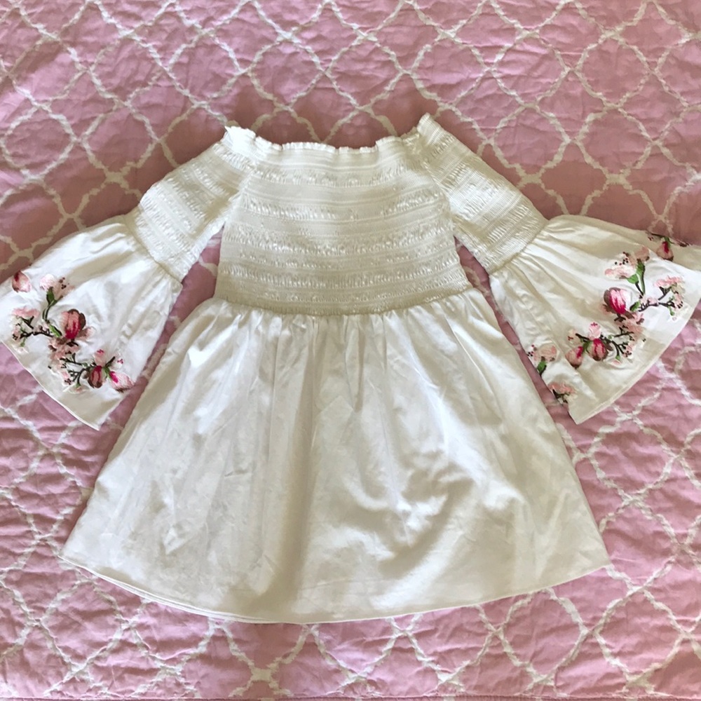 Ted Baker smocked top with bell sleeves
